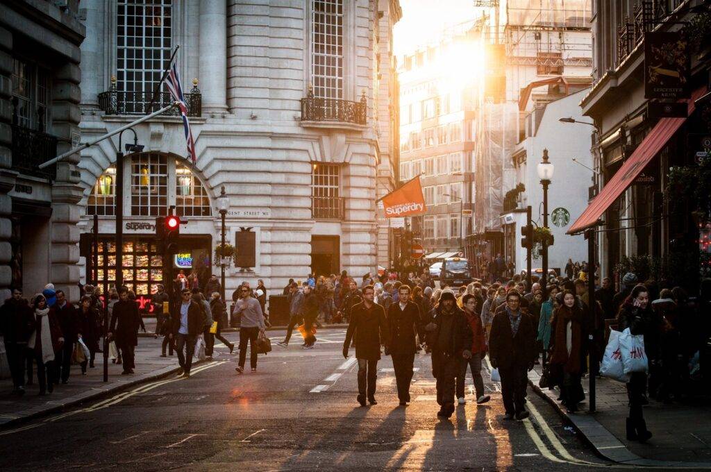 people on street