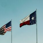 texas and us flags