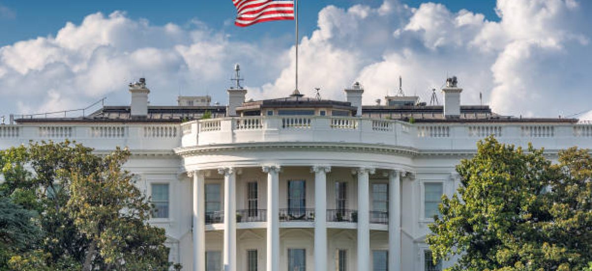 The White House in Washington DC at summer day. The White House is home of the President of the United States of America, Washington DC, USA.