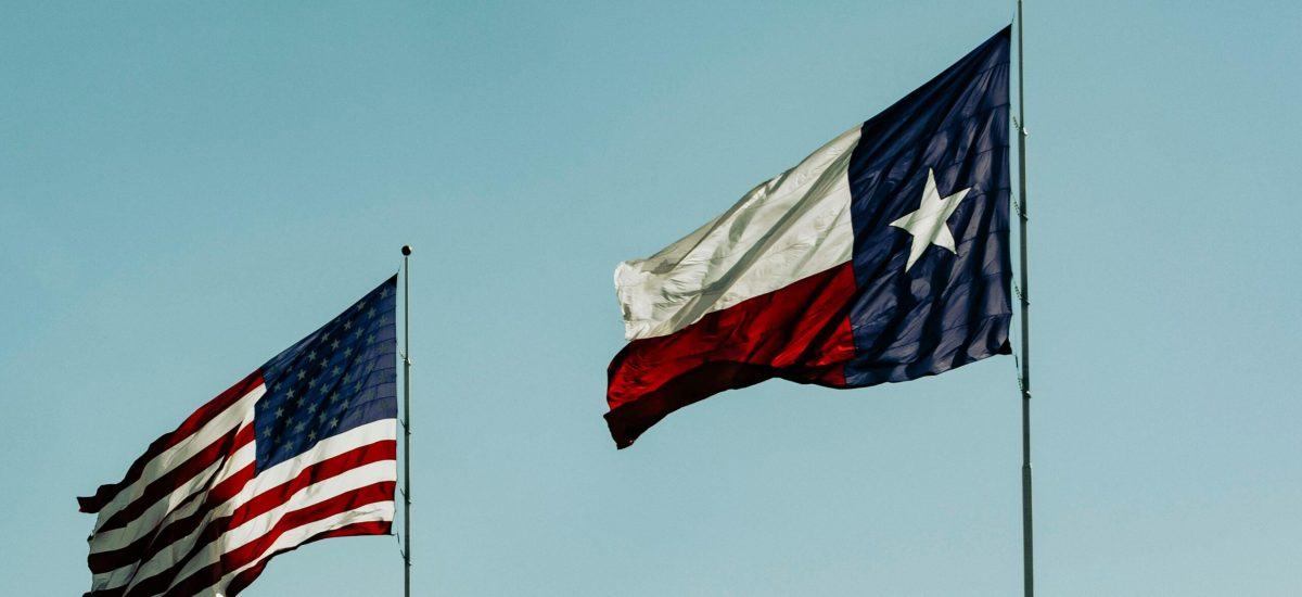 texas and us flags